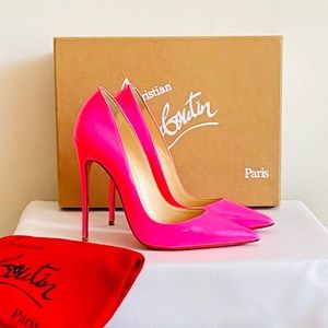 CHRISTIAN LOUBOUTIN PATENT NEON HOT PINK So Kate